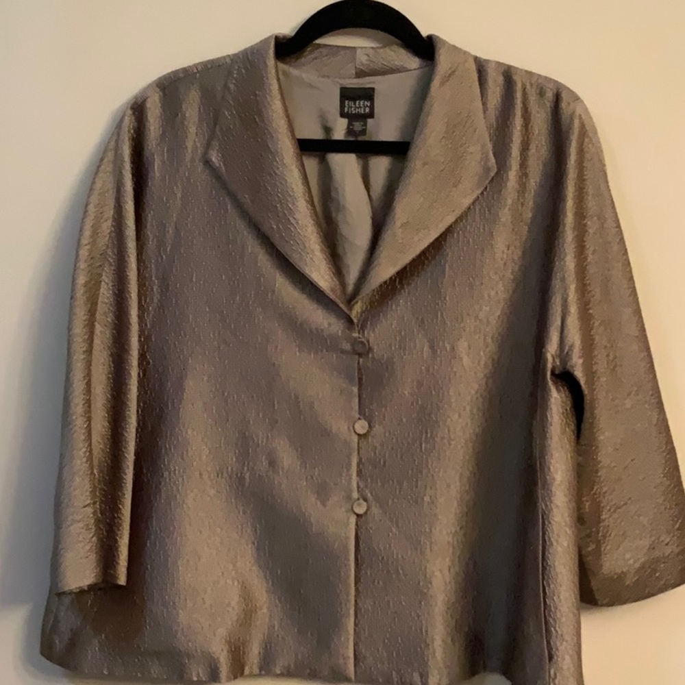 Eileen Fisher Silk Jacket in Taupe